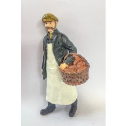 Baker With Basket Of Bread for 12th Scale Dolls House