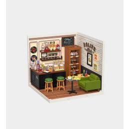 Rolife Leisurely Cheers Bar Plastic DIY Miniature Dollhouse Kit 