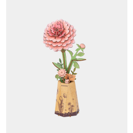 Rowood Pink Dahlia Wooden Model Kit