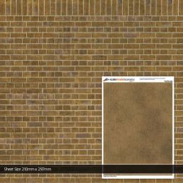Scale Model Scenery English Bond Yellow Brick Texture Paper (Pack of 5) OO Gauge