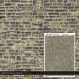 Scale Model Scenery Yorkshire Stone Texture Paper (Pack of 5) OO Gauge