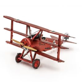 Fokker Dr.1 Stainless Steel Model Airplane Kit - 1:48 Scale, 102 Pieces, With Display Base