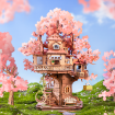 Rolife Sakura Tree House DIY Wooden Model Kit