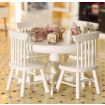 Round White Table and Four Chairs for 12th Scale Dolls House