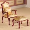 Finely Carved Chair and Stool for 12th Scale Dolls House