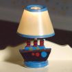 Blue Nursery Table Lamp with Boat Decoration 1:12 Scale for Dolls House 12V