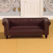 Brown Leather Sofa for 12th Scale Dolls House