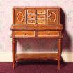 Inlaid Writing Desk Walnut Finish for 12th Scale Dolls House