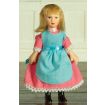 Delphia in Pink Turquiose Dress Poseable Porcelain Doll 1:12 Scale for Dolls House