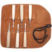 Beber 6 Piece Mini Carving Set in Leather Tool Roll