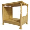 Bare Wood Four Poster Bed for 12th Scale Dolls House