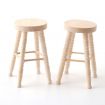 Bare Wood Bar Stool x 2 for 12th Scale Dolls House