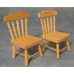 Bare Wood Kitchen Chairs x 2 for 12th Scale Dolls House