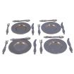 Place Metal Plate Cutlery Set x 4 for 12th Scale Dolls House