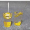 Glasses of Lemonade with Straws and Lemon Slice x 2 for 12th Scale Dolls House