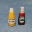 Bottles of Tomato Ketchup and Mustard for 12th Scale Dolls House