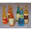 Mixed Wine Bottles x 6 for 12th Scale Dolls House