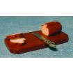 Breadboard with Bread and Knife for 12th Scale Dolls House