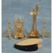 Fireplace Tools and Clock in Brass Effect for 12th Scale Dolls House