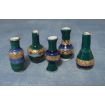 Green, Blue and Gold Vases x 5 for 12th Scale Dolls House