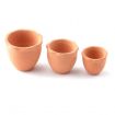 Set of 3 Terracotta Piecrust Garden Pots for 12th Scale Dolls House