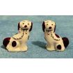 Staffordshire Dogs China Ornaments x 2 for 12th Scale Dolls House