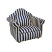 Blue Striped Armchair for 12th Scale Dolls House