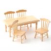Pine Kitchen Table and 4 Chairs for 12th Scale Dolls House