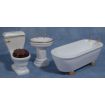 White Bathroom with Gold Fittings for 12th Scale Dolls House
