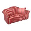Red Striped 2 Seat Sofa for 12th Scale Dolls House