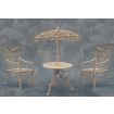 White Parasol Table and 2 Chairs for 12th Scale Dolls House