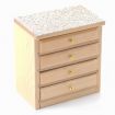 Modern Pine 4 Drawer Kitchen Unit with Worktop for 12th Scale Dolls House