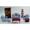 Deluxe Living Room Set Blue for 12th Scale Dolls House