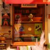Rolife Corner Bookstore DIY Miniature Dollhouse Kit