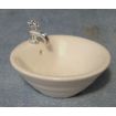 Round White Vanity Basin with Chrome Tap for 12th Scale Dolls House