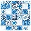 Embossed Blue Mediterranean Wall/ Floor Tiles Card for 12th Scale Dolls House