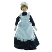 Porcelain Maid In Black Dress for 12th Scale Dolls House