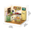 Rolife Happy Meals Kitchen Plastic DIY Miniature Dollhouse Kit 