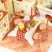 Rolife Warm Dining Room Plastic DIY Miniature Dollhouse Kit 