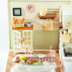 Rolife Warm Dining Room Plastic DIY Miniature Dollhouse Kit 