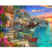 Figured'Art Flowery Harbour Rolled Canvas Painting By Numbers Kit