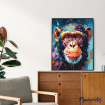 Figured'Art Chimpanzee Rolled Canvas Painting By Numbers Kit