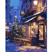 Figured'Art Festive Night Café Rolled Canvas Painting By Numbers Kit