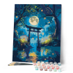 Figured'Art Moonlit Torii and Fireflies Rolled Canvas Painting By Numbers Kit