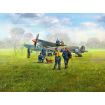 ICM 1/48 Scale WWII RAF Airfield Set, Spitfire Mk.IX & Spitfire Mk.VII, RAF Pilots & Ground Personnel (7 Figures) Model Kit