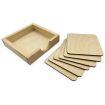 Coaster Holder and 6 Coasters Wood Blanks