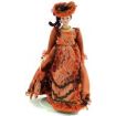Porcelain Victorian Lady in Russet Dress for 12th Scale Dolls House