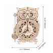 ROKR Owl Clock Battery Mechanical Gears Wooden Model Kit