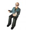 Resin Sitting Grandfather with Cat for 12th Scale Dolls House