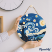 Figured'Art Starry Night Hanging Wood Slice Painting By Numbers Kit
